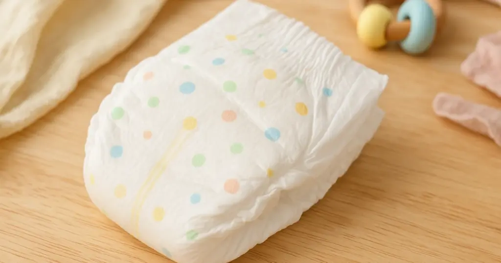 パステルドット柄のふんわりしたベビー用紙おむつ