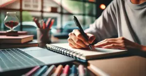 子育て支援員研修に落ちた後、再チャレンジに向けて勉強する様子